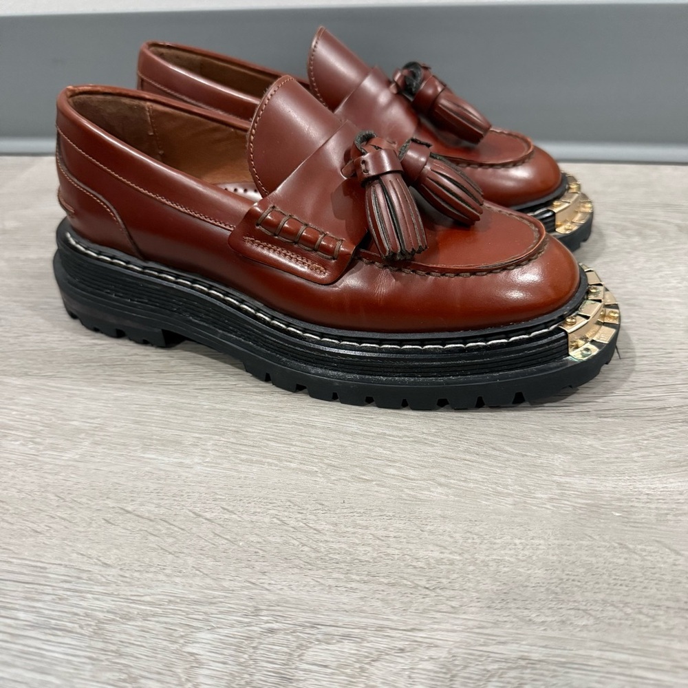 Sandro Loafers Jackson Iron Thick-Soled Tassel in Brown Leather - Picture 2 of 9